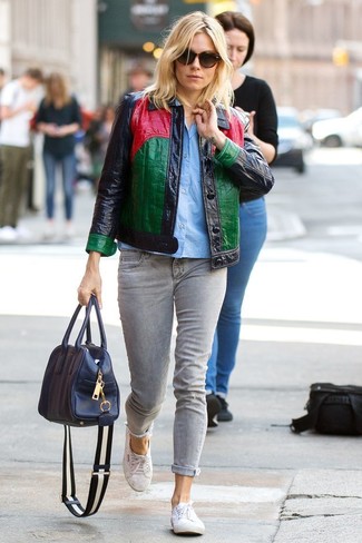 Multi colored Leather Shirt Jacket Outfits For Women: 