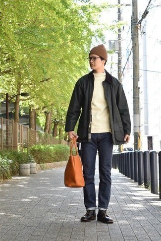 Mustard Tote Bag Outfits For Men: 