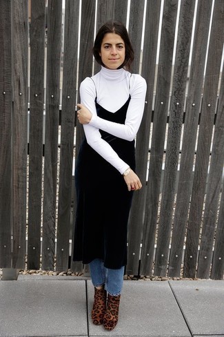 Black Velvet Tank Dress Outfits: 