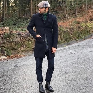Olive Turtleneck Winter Outfits For Men: 