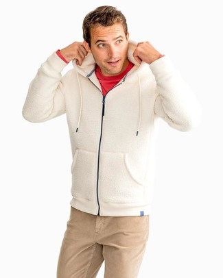 Tan Hoodie Outfits For Men: 