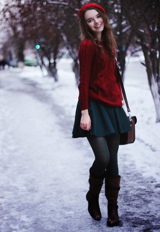 Teal Skater Skirt Outfits: 