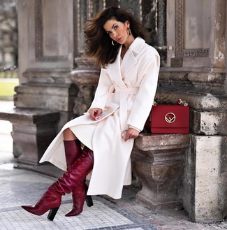 White Sweater Dress Cold Weather Outfits: 