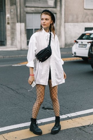 Black Fishnet Tights Summer Outfits: 