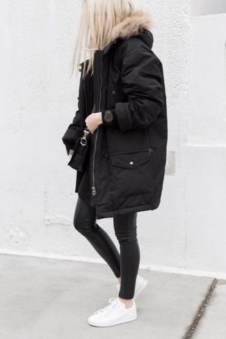 Black Parka Outfits For Women: 