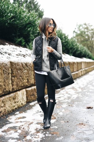 Black Rain Boots Outfits For Women: 