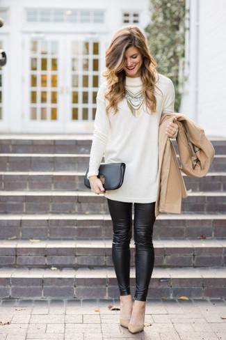 White Knit Tunic Outfits: 