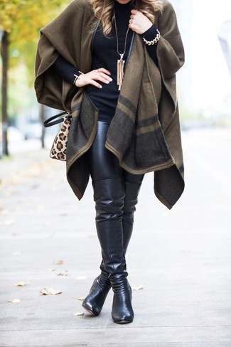 Olive Cape Coat Outfits: 