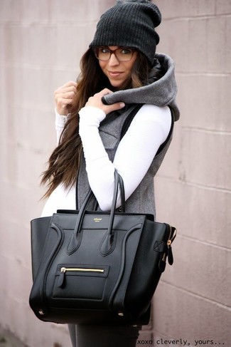 Charcoal Gilet Outfits For Women: 