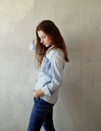Button Front Chambray Shirt