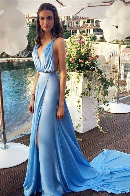 Women's Light Blue Evening Dress ...