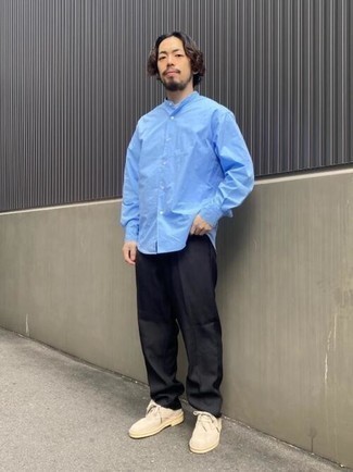 Blue Shirt In Regular Fit With Long Sleeve