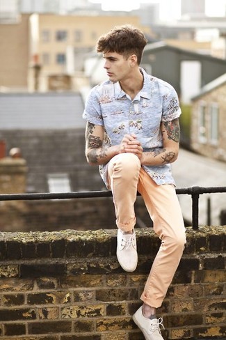 Skinny Chino With Contrast Side Stripe In Orange