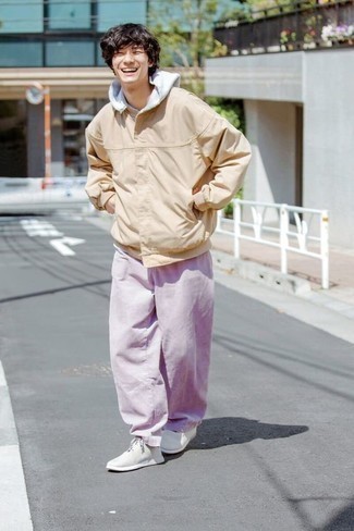 Light Violet Chinos Outfits: 