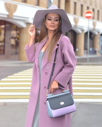 Purple Leather Crossbody Bag Outfits: 