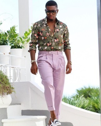Pink Dress Pants Outfits For Men: 