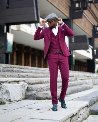 Violet Three Piece Suit Outfits: 