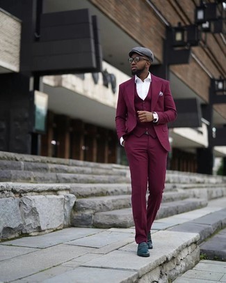 Purple Three Piece Suit Outfits: 