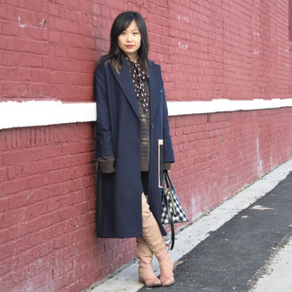 Black Check Leather Tote Bag Outfits: 