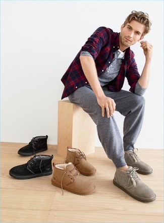 Charcoal Suede Desert Boots Outfits: 