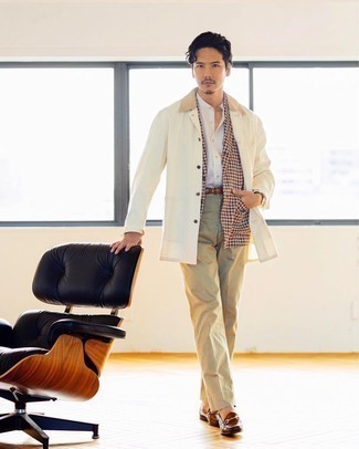 Burgundy Houndstooth Blazer Outfits For Men: 