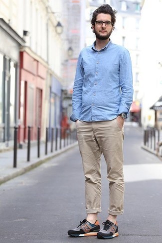 Classic Fit Solid Chambray Shirt