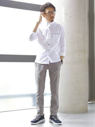 Poplin Shirt With Stretch In Slim Fit In White