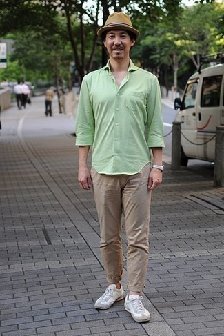 Green Spread Collar Shirt
