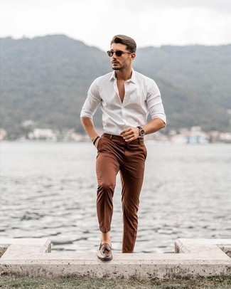 Cropped Tapered Chino Trousers