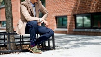 Olive Suede Double Monks Outfits: 