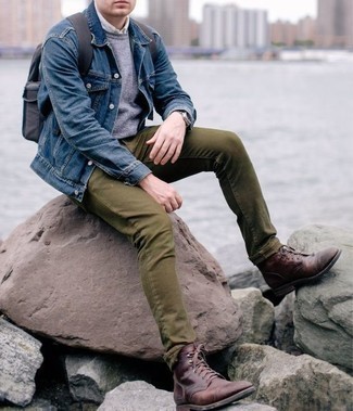 Charcoal Canvas Backpack Outfits For Men: 