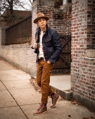 Brown Wool Hat Casual Outfits For Men: 