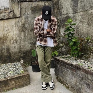 Brown Check Relaxed Fit Shirt