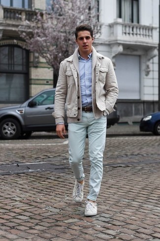 Light Blue Long Sleeve Shirt Outfits For Men In Their 30s: 