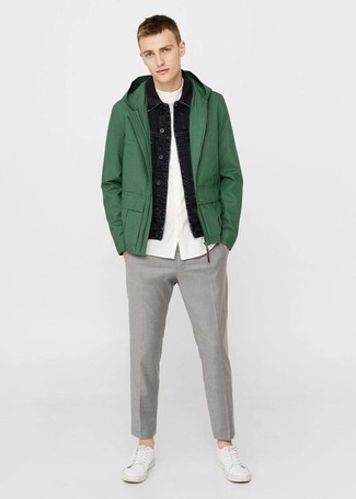 Green Windbreaker Outfits For Men: 