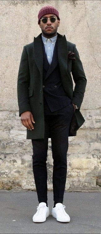 Black Wool Dress Pants Outfits For Men: 