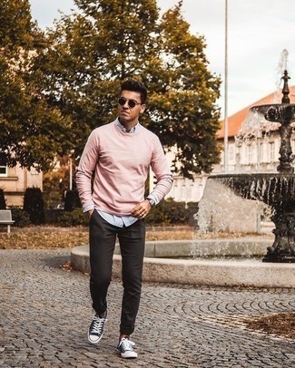 Fashion Shirts Longsleeves JW I LOVE MILANO Longsleeve pink-white casual look 