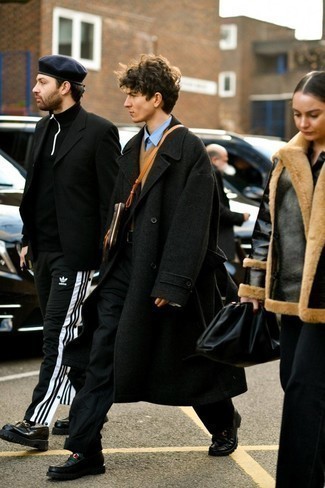 Dark Brown Leather Messenger Bag Outfits: 