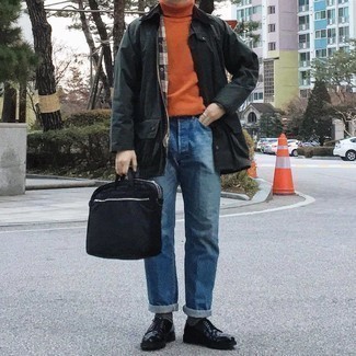 Black Canvas Briefcase Outfits: 