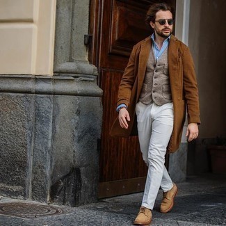 Tan Suede Derby Shoes Outfits: 