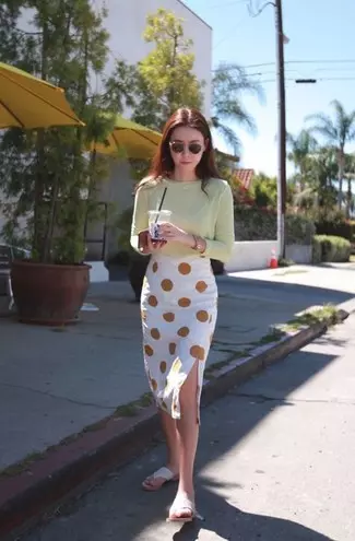 lady-models-in-cream-top-and-white-polka-dot-pencil-skirt