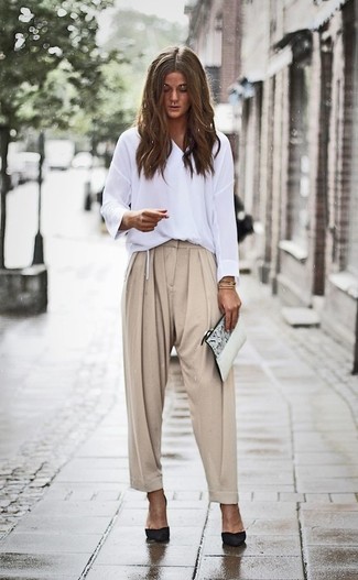 Outlet Crepe Baggy Trousers