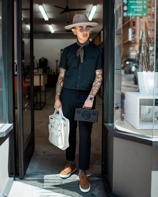 Grey Straw Hat Outfits For Men: 