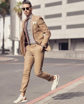 Brown Dress Shirt Outfits For Men: 