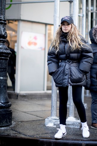 Black Puffer Jacket Outfits For Women: 