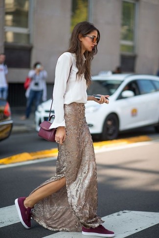 Sequin Maxi Skirt Outfits: 
