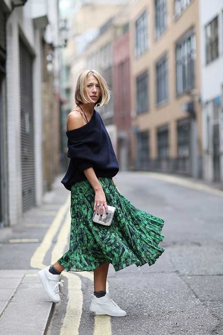 Mint Chiffon Midi Skirt Outfits: 