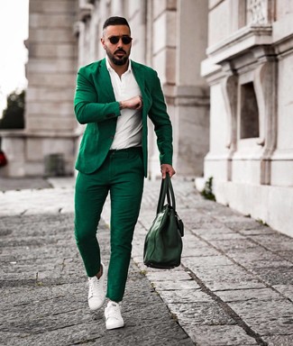 Green Suit Smart Casual Outfits: 