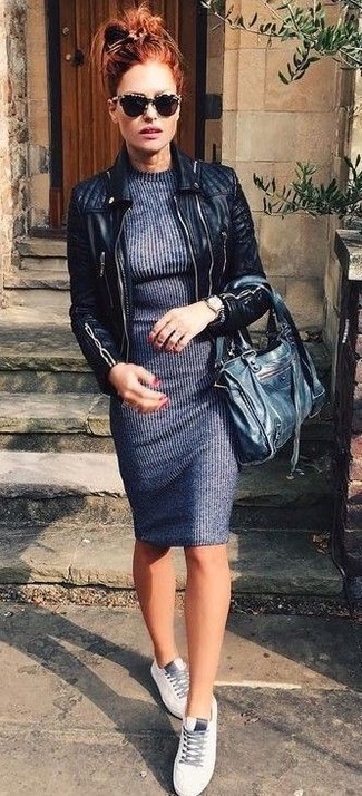 Charcoal Sweater Dress Outfits: 