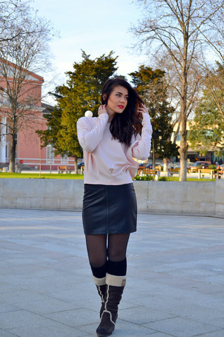 Pink Long Sleeve Blouse Outfits: 